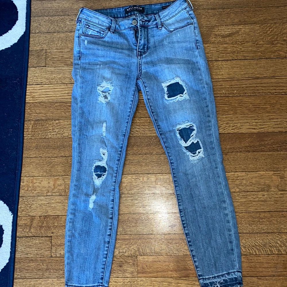 Bullhead Black Vintage Ripped Jeans